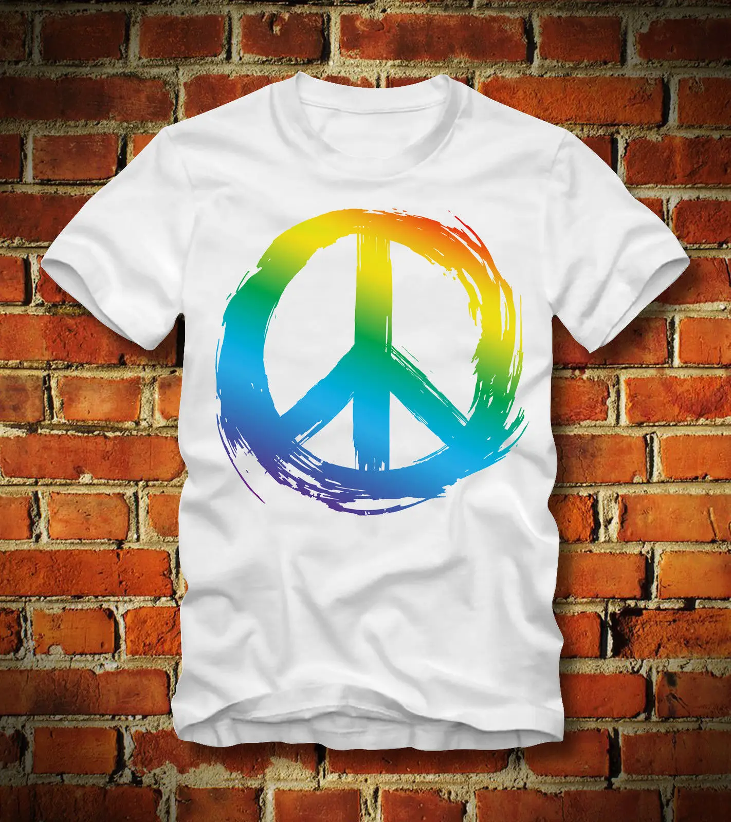 

2019 New Summer Tee Shirt Funny T SHIRT PEACE RAINBOW PRIDE GAY PACE RETRO LGBT LESBIAN HIPPIE LOVE Custom T-shirt