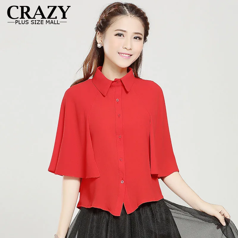 

2019 New Summer Style Plus Size 5XL 4XL XXXL Elegant Chiffon Shirt For Lady Large Size Blouses & Tops