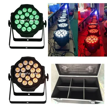 

(6pcs/lot+roadcase) wedding led par dmx rgbwa uv wash par 64 led 18x18w dj led rgbwa uv par
