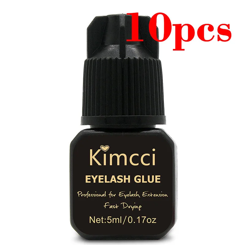 

Kimcci 10pcs/lot Professional Eyelash Extension Glue No Odor No Stimulation Fast Drying Faux Lashes Adhesive Black Strong Sticky