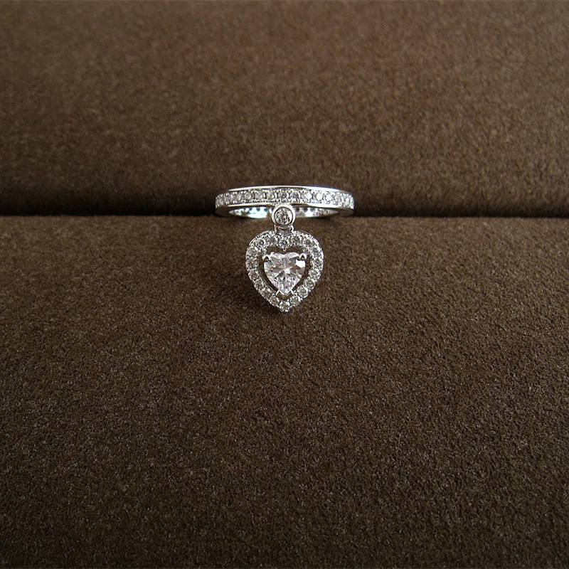 

Fashion AAA cubic zirconia micro pave setting heart shaped midi pendant ,pinky finger ring,R0895