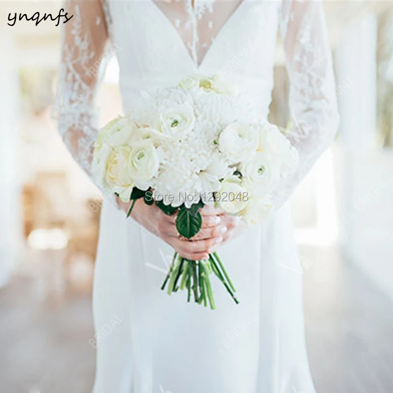 YNQNFS W93 Vestido de Noiva Simples Boho элегантные свадебные платья русалки кружевное вечернее