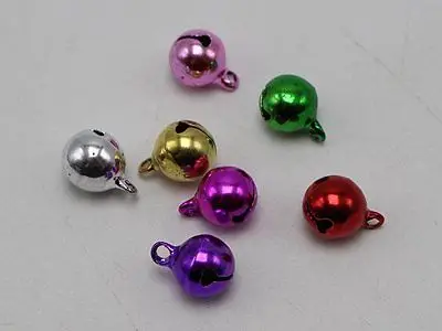

100 JINGLE BELLS~Christmas Mixed Colors~Beads Charms 8mm Decoration DIY Craft
