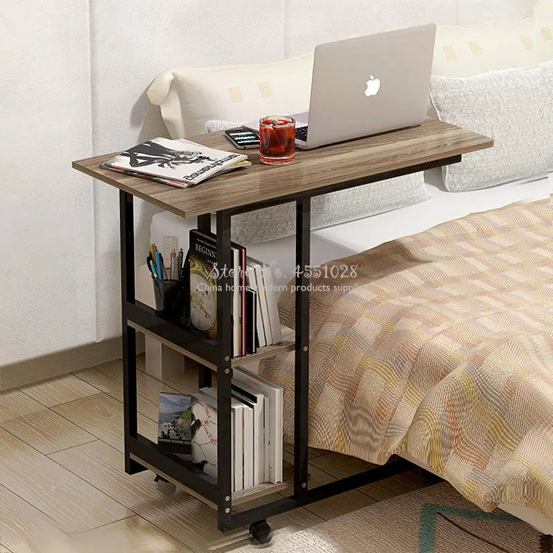 Adjustable Removable Table Computer Portable Laptop Wood Desk Steel Frame Tray