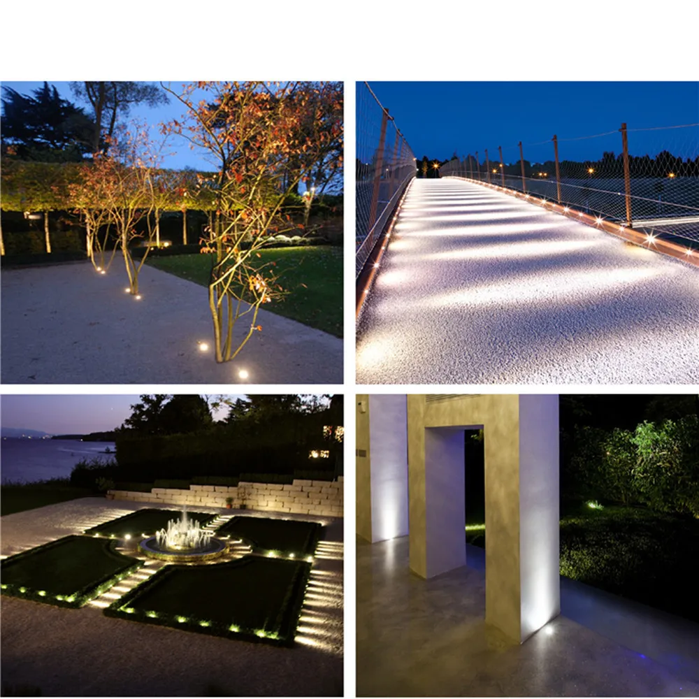 Enterrado Subterrânea Ip67 Dc12v Convés Quadrado Chão Paisagem Iluminação Caminho 4 Pçs - Lote 1w Led Luz 17 1W LED Enterrado Luz Subterrânea Luz IP67