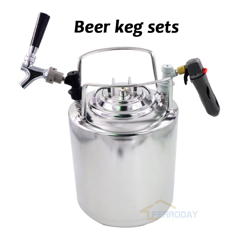 

2.5 gallon 10L Cornelius Style Stainless Steel Beer Keg & beer faucet tap & co2 keg charger kit for beer Home brewing bar