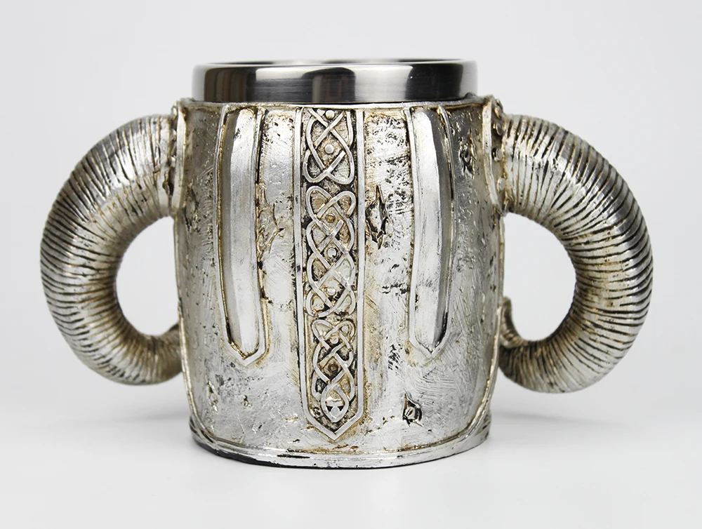 Кружка-Череп из нержавеющей стали содержит викингов Готический кофе пивной Танкард кружки лучший подарок на день отца на Хэллоуин