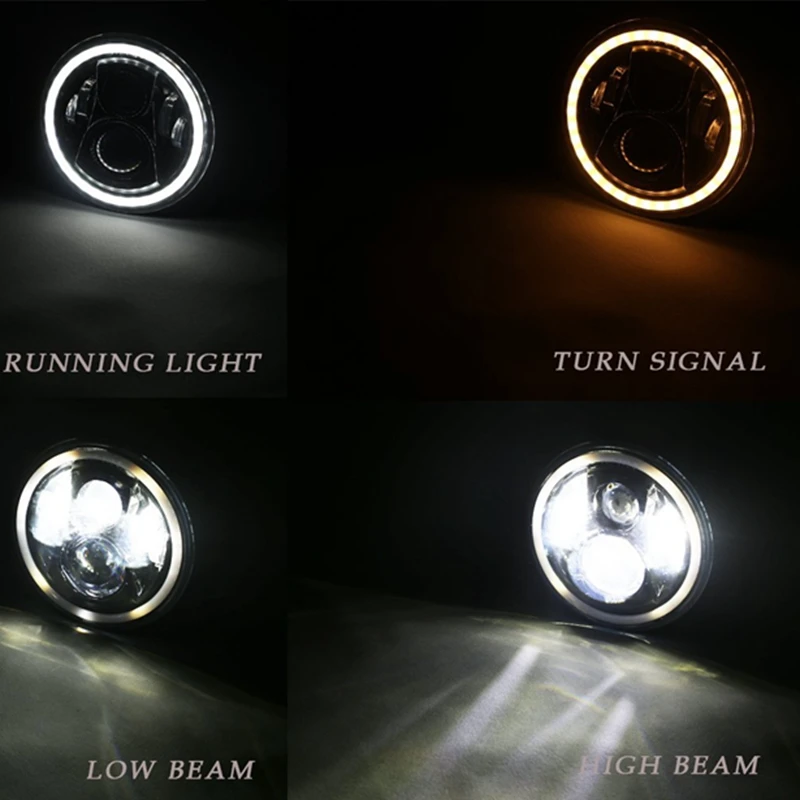 " светодиодный налобный светильник DRL Hi/Low Beam проектор двигатель 4,5" противотуманный светильник для мотоцикла лампа для Harley Street Glide Road King Electra Glide