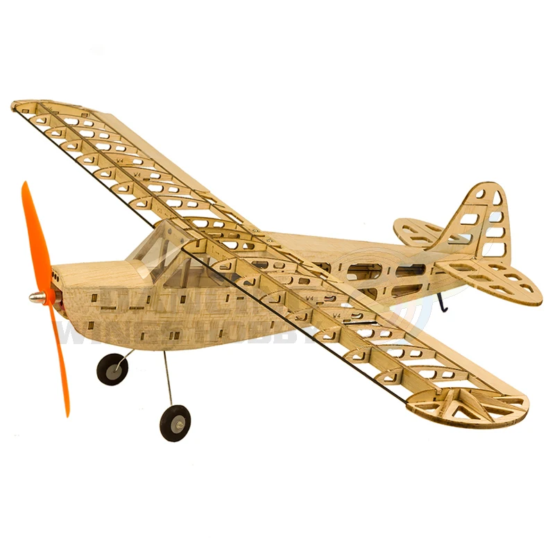 DW Hobby RC Airplane T08 J3 Balsa Wood Model Aircraft 4CH Electric