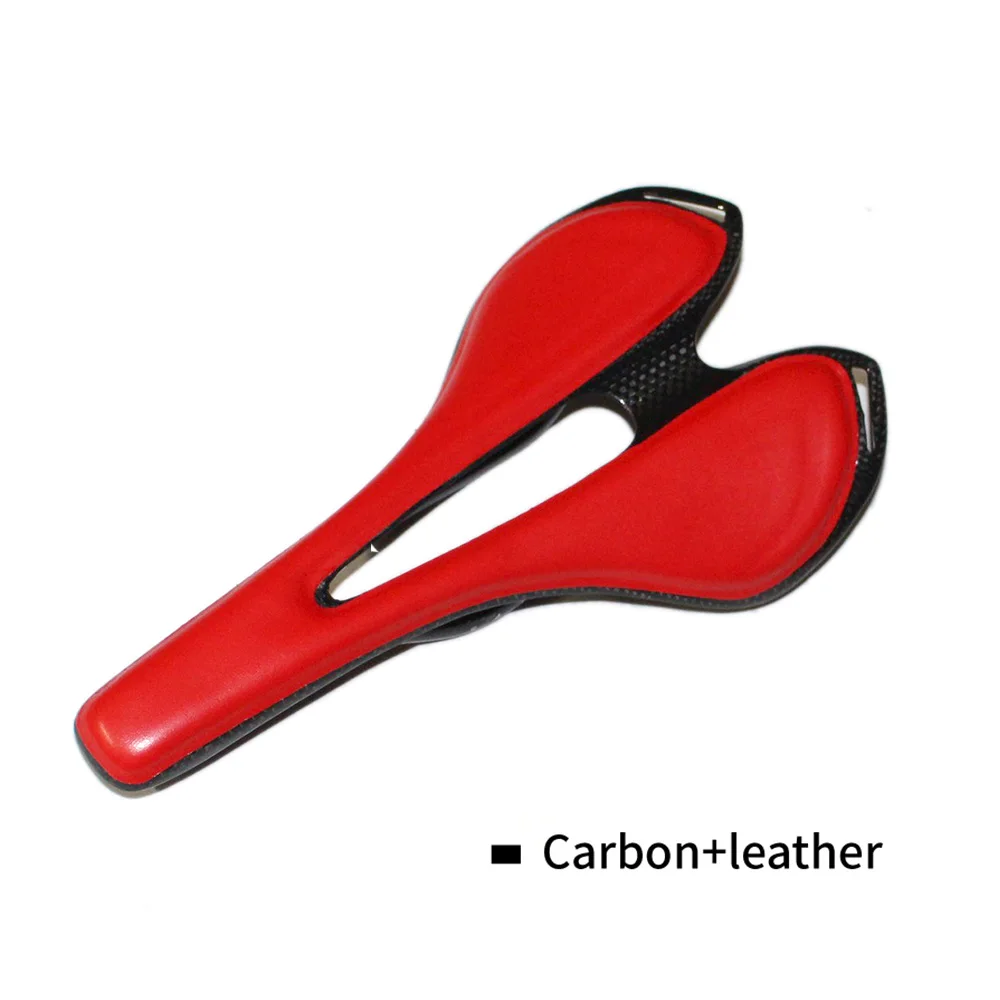 Ullicyc Топ новейшая кожа+ углеродное волокно высшего уровня горный велосипед полный карбоновое седло/шоссейное велосипедное седло/MTB или дорожные части - Цвет: red