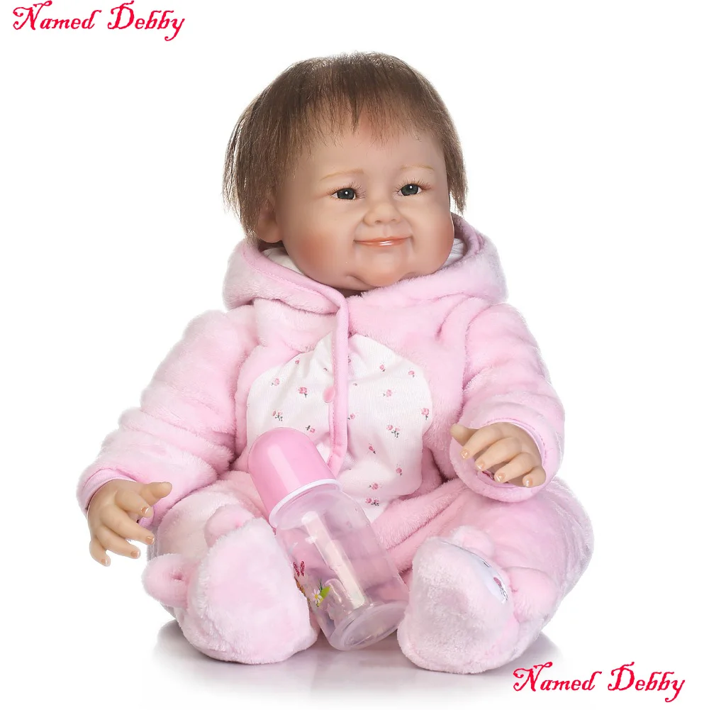 55 см мягкие силиконовые куклы для новорожденных игрушки как настоящие 22 дюйма