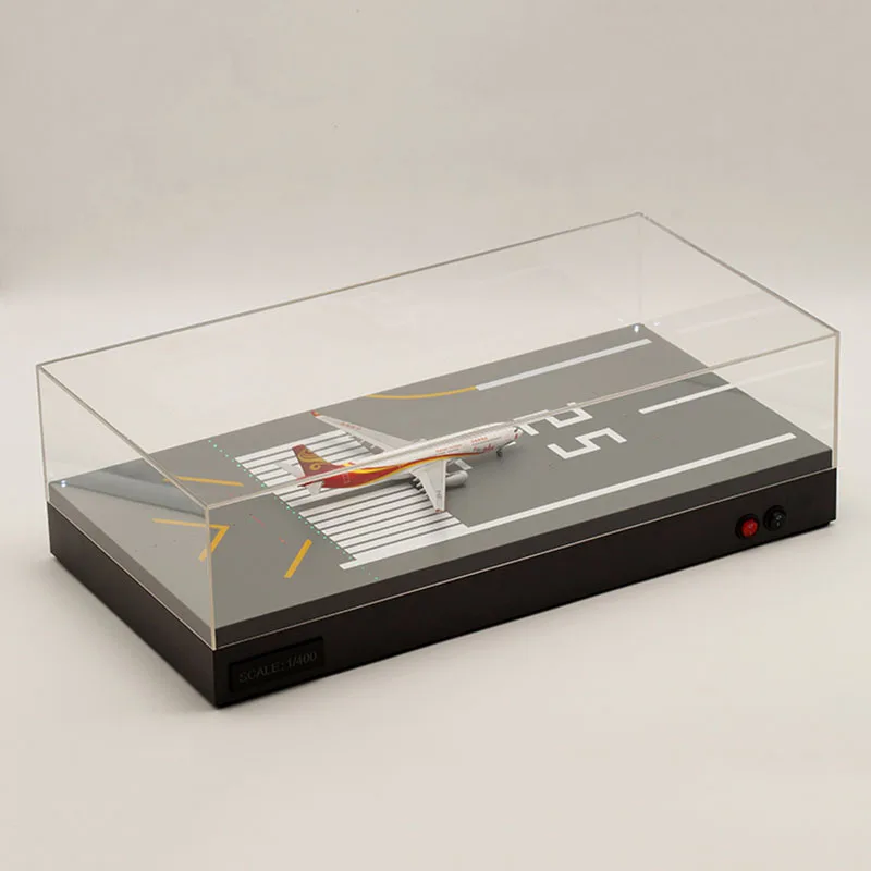 

1:400 Scale Airplane Plane Aircraft Car Model Storage Acrylic Transparent Display Box with LED Lights Scene Home Decoration Gift