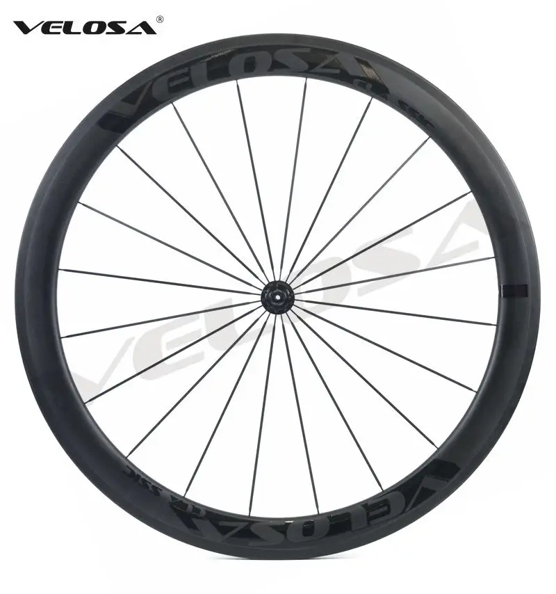 Sale Velosa Race 50 black series road bike carbon wheelset,700C road bike wheel,50mm clincher/tubular,Ceramic bearings, super light 18