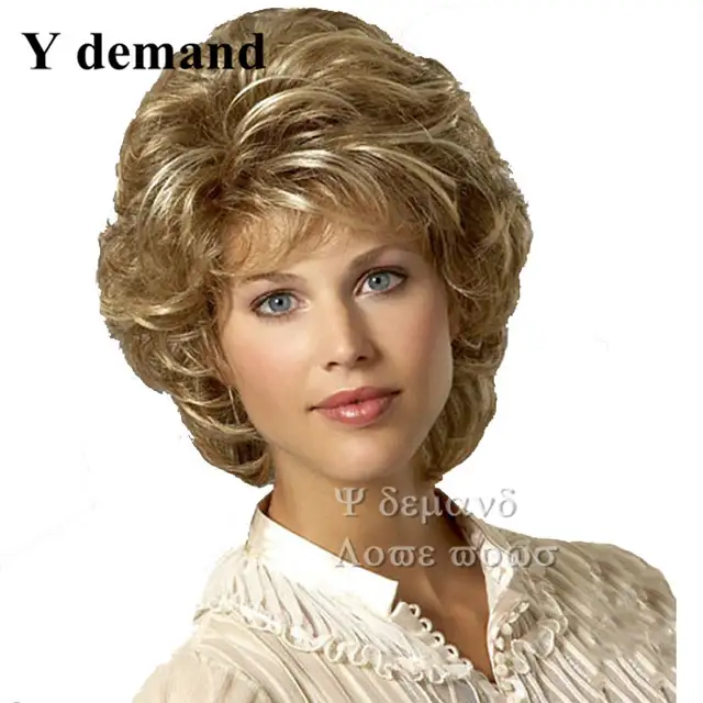 Natural Short Blonde Wig Peruca Loira Bobo Wigs Wavy Synthetic