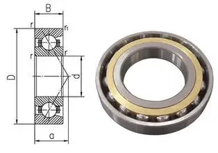 

40mm diameter Angular contact ball bearings 7208 C/P2DB 40mmX80mmX36mm,Contact angle 15,ABEC-9 Machine tool