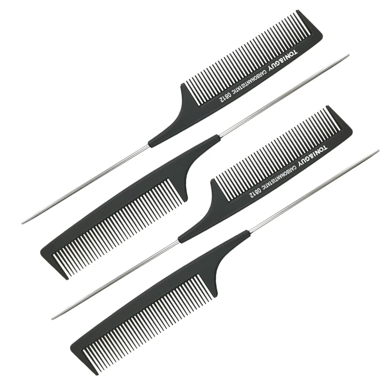 1 Piece Hairdressing Hair Comb Anti-static Carbon Hair Brush Professional Salon Hair Styling Tools Stainless Steel Handle Brush 1 Piece Hairdressing Hair Comb Anti-static Carbon Hair Brush Professional Salon Hair Styling Tools Stainless Steel Handle Brush
