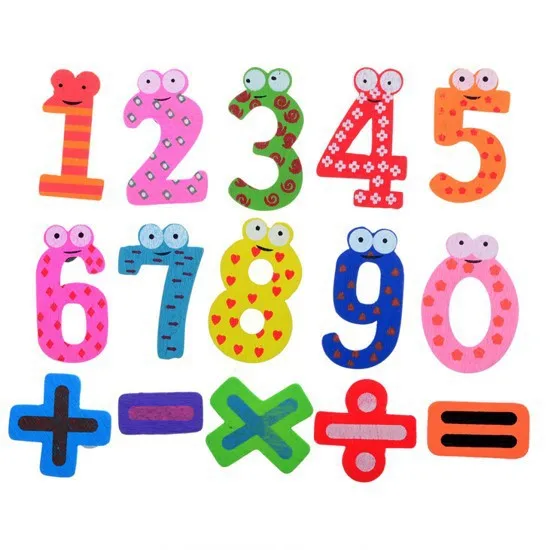 

15 Pcs/Set Number Wooden Fridge Magnet Education Learn Cute Kid Baby Toy Home Decor Refrigerator Message Board