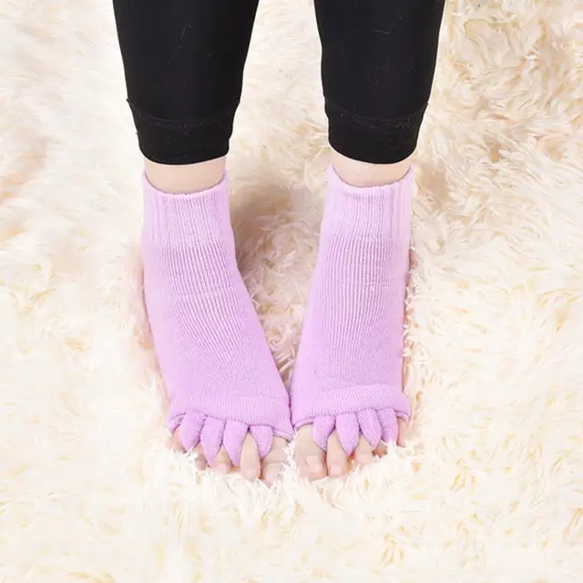 Women Health Five Finger Toes knee socks Bare Heel Toes High Tube Women ...