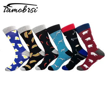

Food Animal Egg Cat Dog Cartoon Funny Crazy Hipster Winter Sox Women Streetwear Happy Socks Brand Men Cotton Thick Warm Socks