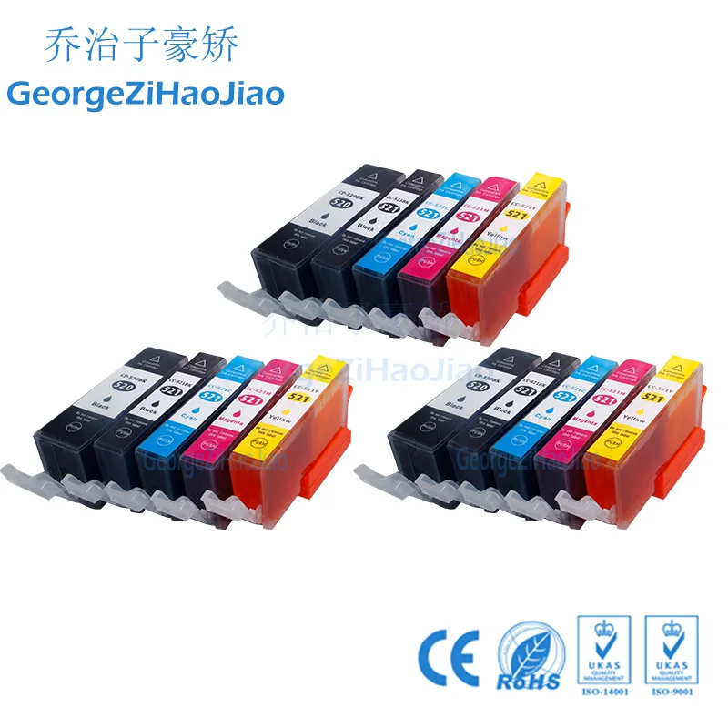 3 комплекта 520XL совместимый PGI520 CLI521 чернильный картридж PGI-520 для Canon Pixma MP540 MP55 MP630
