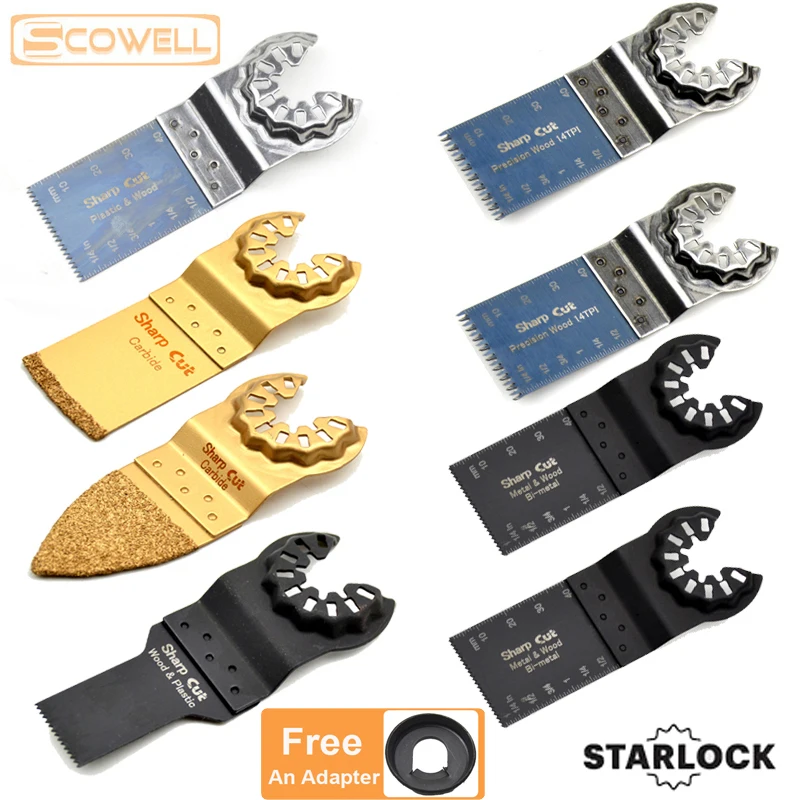Mixed Starlock 8pack Oscillating multi tool saw blades 32mm/20mm/65mm