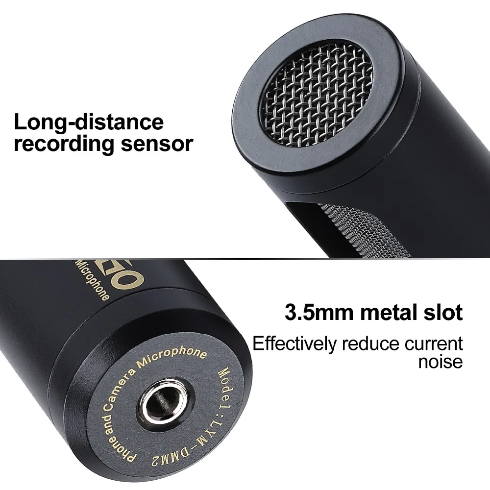  DMM2 Camera Smartphone Computer Universal Video MicrophoneWindproof Noise Reduction with Shockproof
