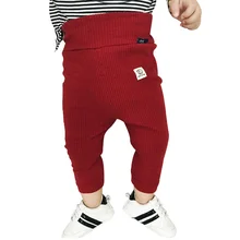 Цветные Повседневные детские брюки хлопковые модные детские брюки эластичные штаны с высокой талией для мальчиков весенне-осенние штаны для маленьких девочек