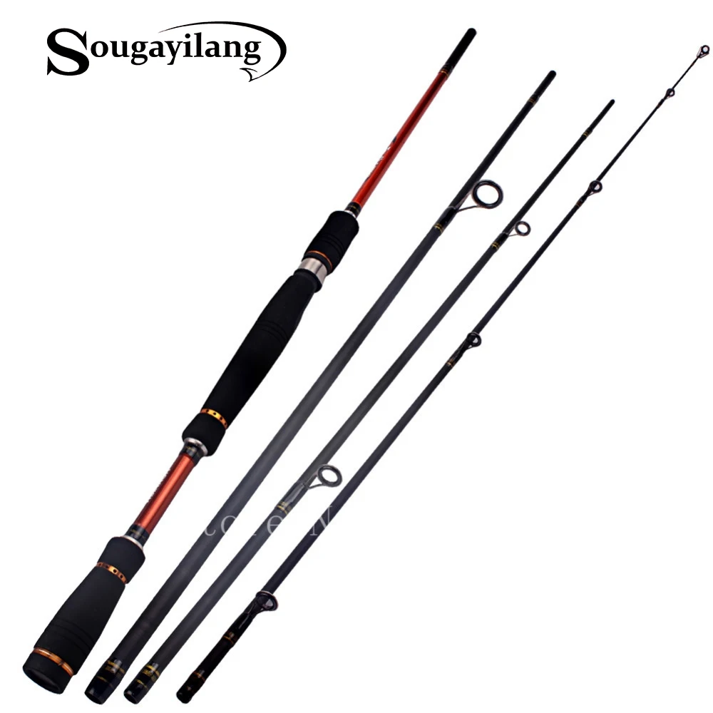 

Sougayilang Baitcasting Fishing Rod Lure Fishing Rod Carbon Fiber Material 4 sections 2.1/2.4/2.7m Telescopic Fishing Rod Tackle