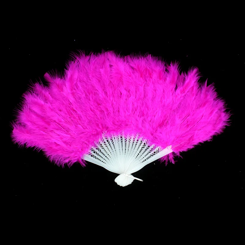 

New Feather Fans Folding Dance Hand Fan Fancy Costumes For Women Halloween Wedding Party Supplies KM88