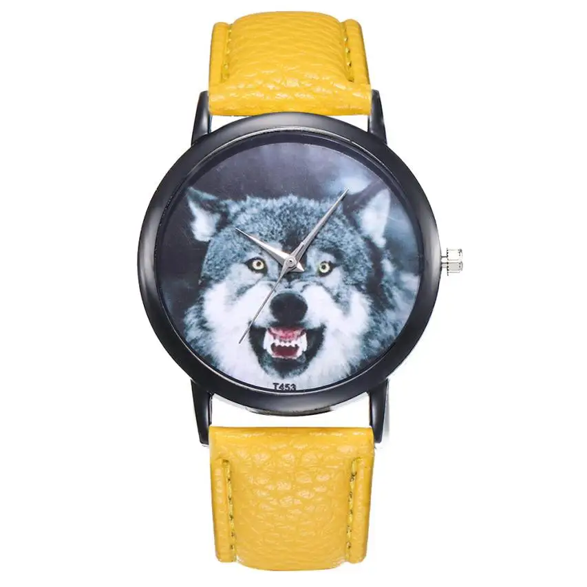 Wolf Unisex Beautiful Ladies WristWatch Fashion Simple Temperament Business Stainless Steel Souvenir gift hand clock#D - Цвет: Yellow