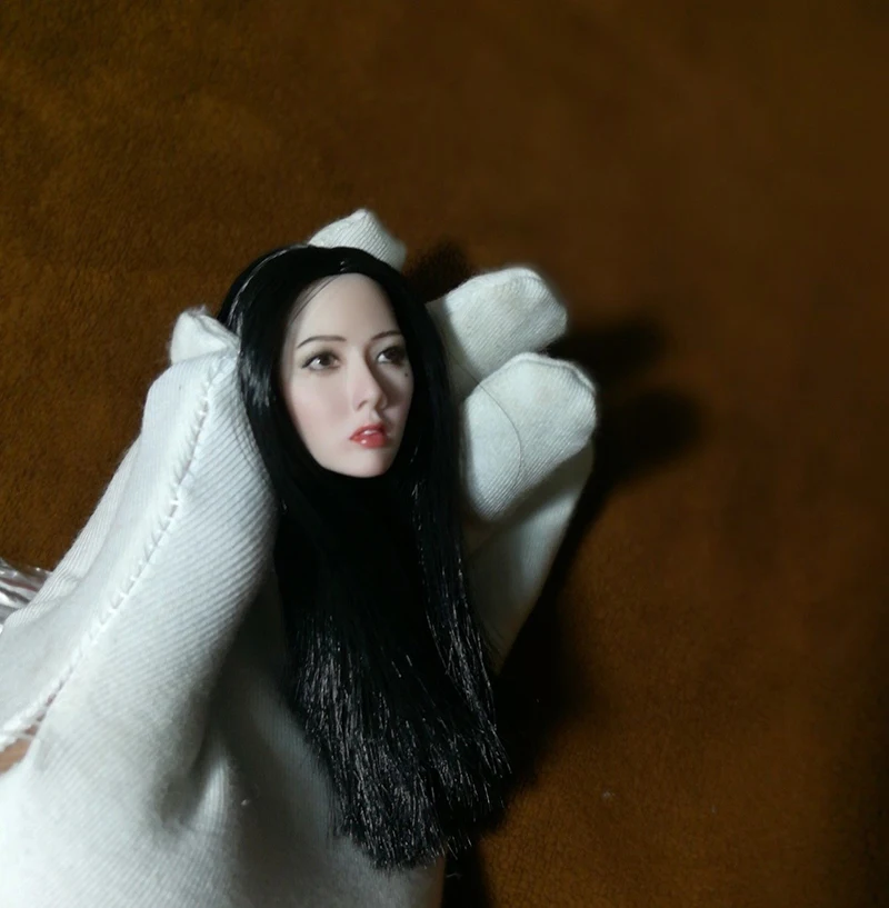 Масштаб 1/6 Корея красота женская голова резьба Kim Hyun A Girl черные волосы 12 дюймов