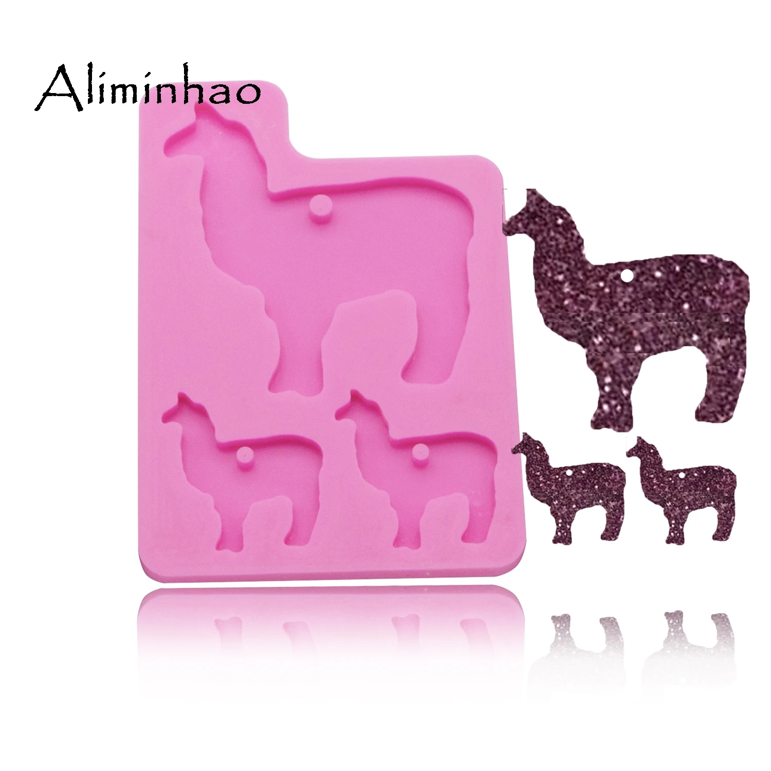 

DY0074 Shiny Llama silicone Keychains mold animal Camel Key chain Pendant clay DIY Jewelry Making epoxy Resin mold