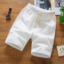 Новые модные мужские льняные шорты летние Брендовые повседневные шорты мужские хлопковые Стильные повседневные пляжные шорты мужские шорты