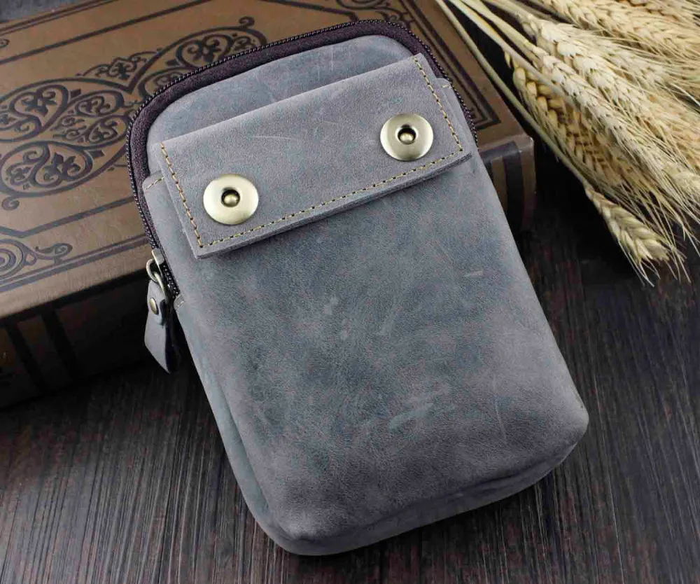 Винтажная мужская сумка-кошелек из натуральной кожи, B-11