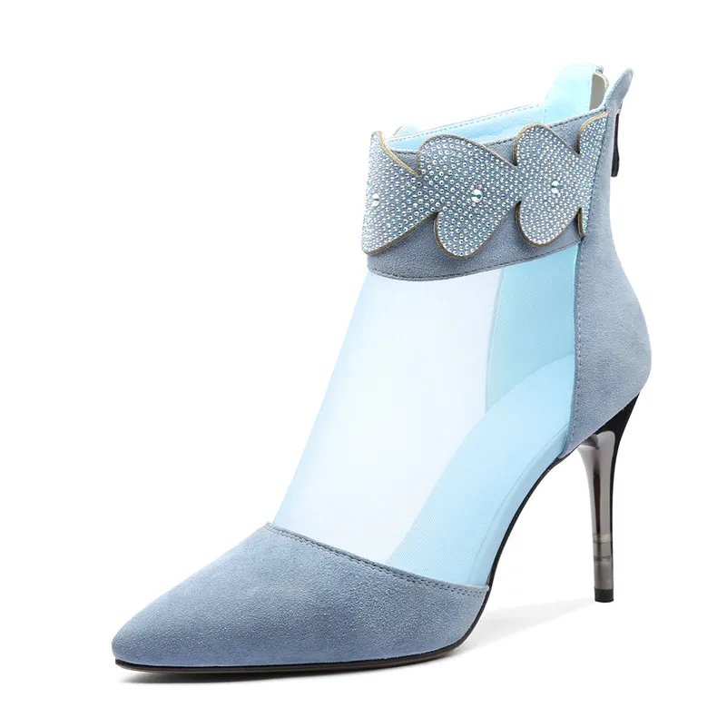 1 Frauen Schwarzes Spitz Club Stiefeletten Fedonas 2019 High Zipper Heels Party Schaffell Sommer Schuhe Neue Nacht Prom Mesh Frau zzUtw7qTx