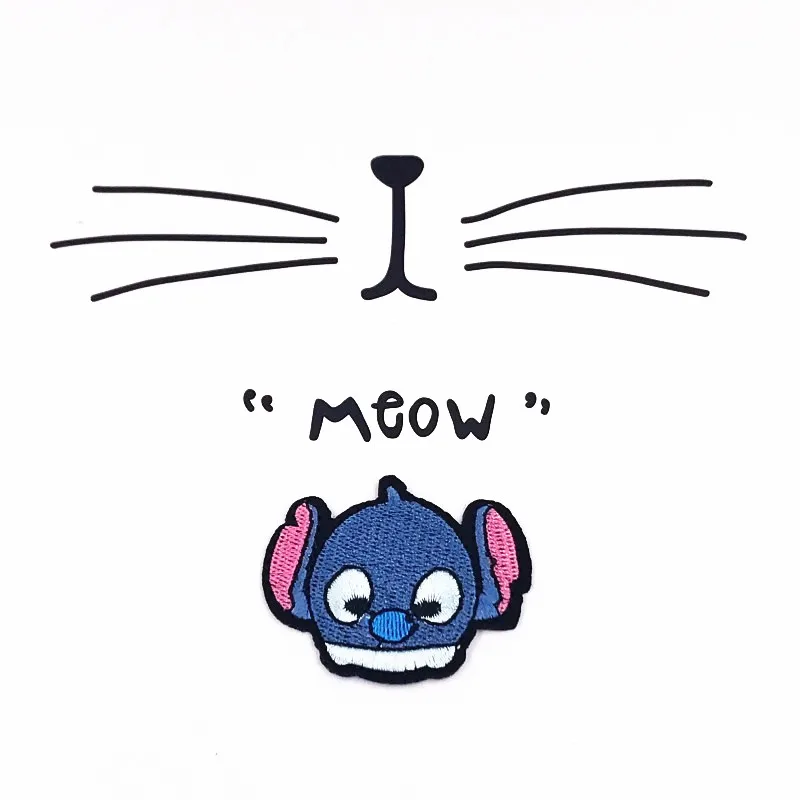 

2pcs/lot TSUM tsum cartoon stitch Clothes Embroidered Iron on Patches for Clothing DIY Stripes Motif Appliques parches bordados
