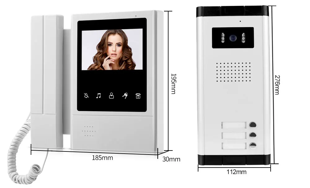 4,3 ''TFT проводной видеодомофон дверной звонок Система для дома 3 квартиры мониторы видео домофон + ИК Ночное Видение камера 700TVL