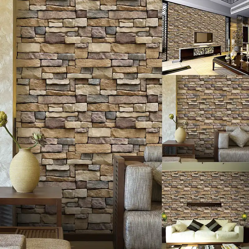 Adhesive Paste Rock Wall Stickers Living Room Bedroom Hallway