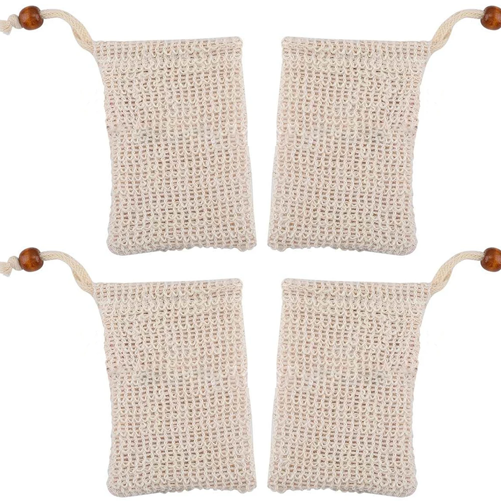 4pcs Пенящийся блистерный мешок для мыла, саше, сетка, легко пузырчатая, инструмент для ванной комнаты, сетка для массажа, органический скраб для сушки - Цвет: 4pcs