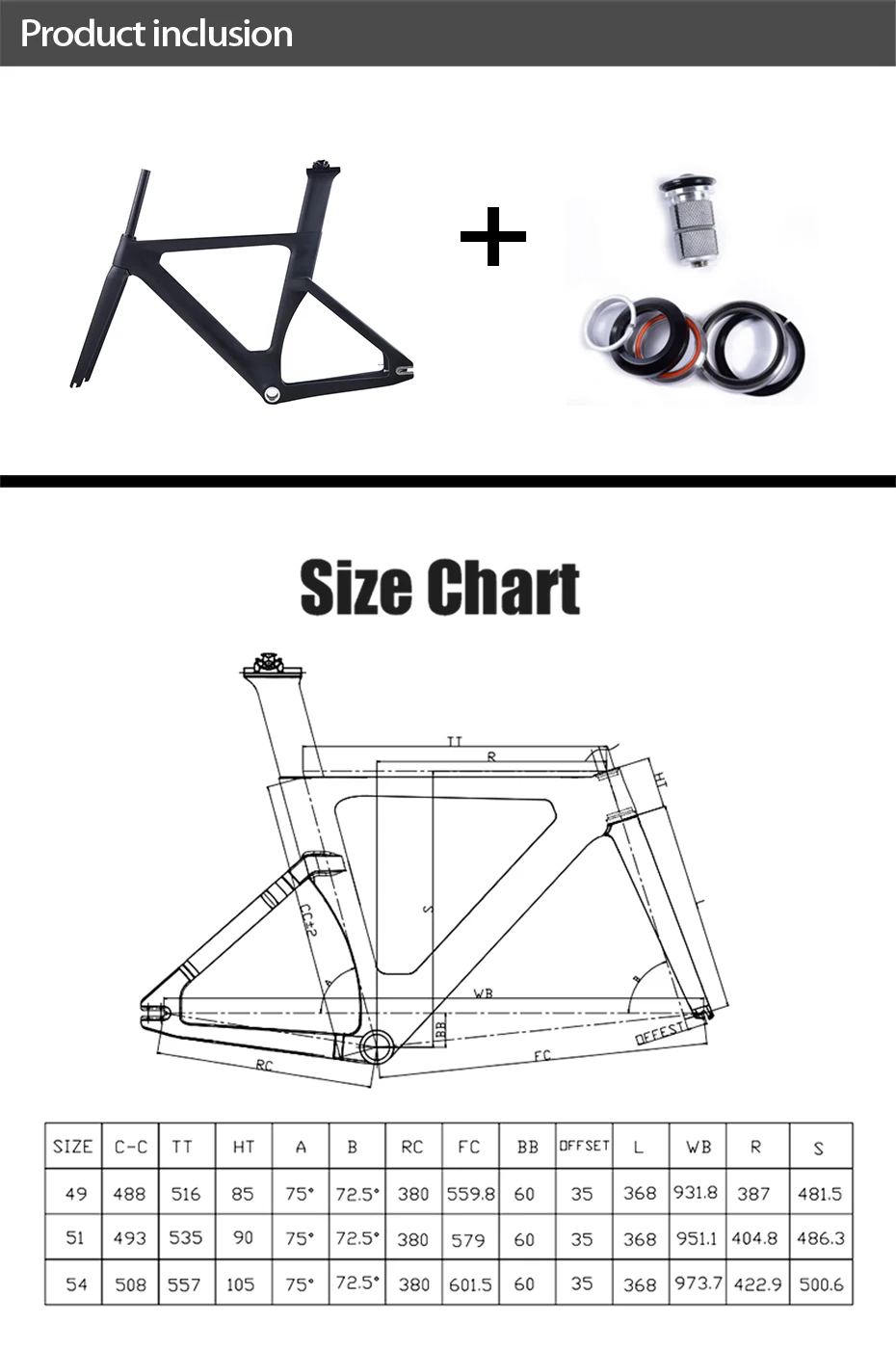 Seat Post Size Chart