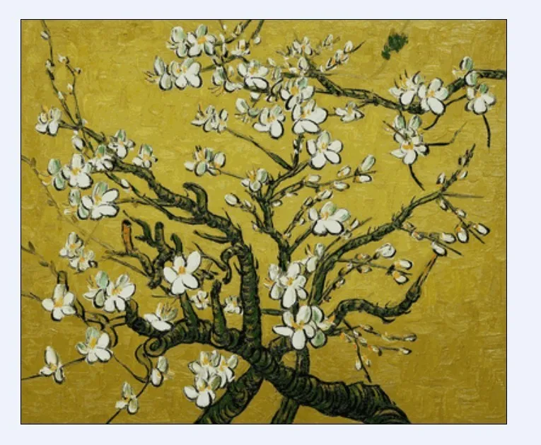 

Handpainted Vincent Van Gogh Oil Painting Branches of an Almond Tree in Blossom Still Life Wall Art on Canvas for Kitchen