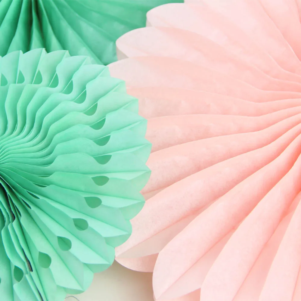 7pcs Paper Fan Kit Rosettes Photo Backdrop Paper Pinwheel Party