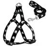 Nylon Dog Harness and Leash Set Adjustable Paw Print Dog Harness Walking Leash Strap for Small Medium Dogs S/M/L 4