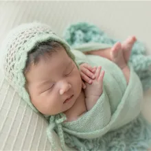 Винтажная вязаная накидка для новорожденных, винтажная детская накидка, трикотажная одежда для новорожденных, цветочный Чепчик для маленьких девочек, реквизит для фотосессии, позирующая ткань