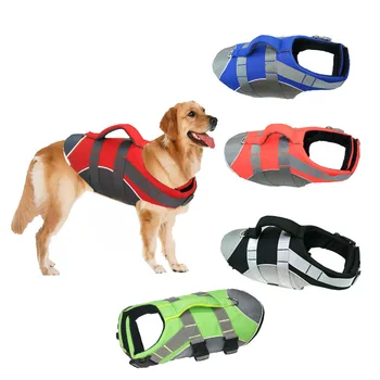 

Dog Life Jackets Summer Dog Float Coat With Reflective Strips Handle Control For Pet Dog Life Swimming Vest Clothes