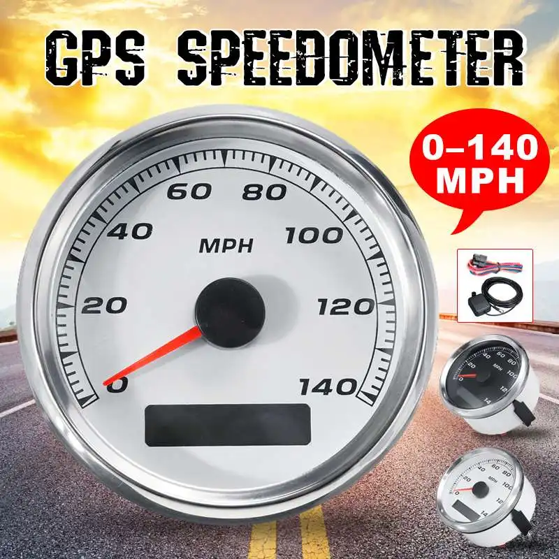 

Universal Car Motorcycle Odometer 225 KM/h 140MPH Waterproof GPS Speedometer Odometer Digital Gauge Mini Retro Tachometer