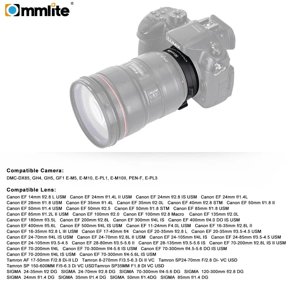 BEESCLOVER Commlite CM-AEF-MFT Booster 0.71x AF адаптер объектива для Canon EOS EF объектив для M4/3 камеры адаптер объектива r25