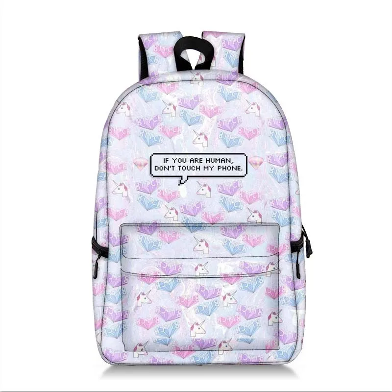 Рюкзак с единорогом, школьные сумки для подростков, девочек и мальчиков, популярный школьный рюкзак, красочный Leptop mochila feminina, школьные дорожные сумки - Цвет: QYH DJS02