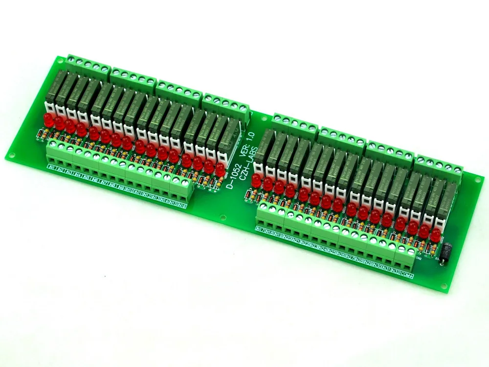 

Slim Panel Mount DC24V Sink/NPN 32 SPST-NO 5A Power Relay Module, APAN3124