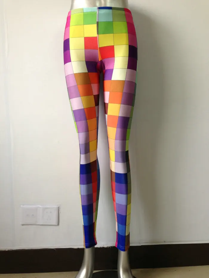 

HOT Women Fashion 3D Leggings Digital Printing Leggings Color plaid Leggings Women Milk Vintage Plus Size Free shipping